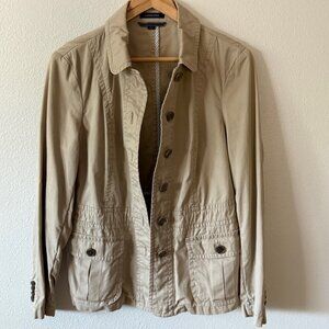Land's End‎ Cargo Field Utility Safari Military Tan Jacket Size Medium